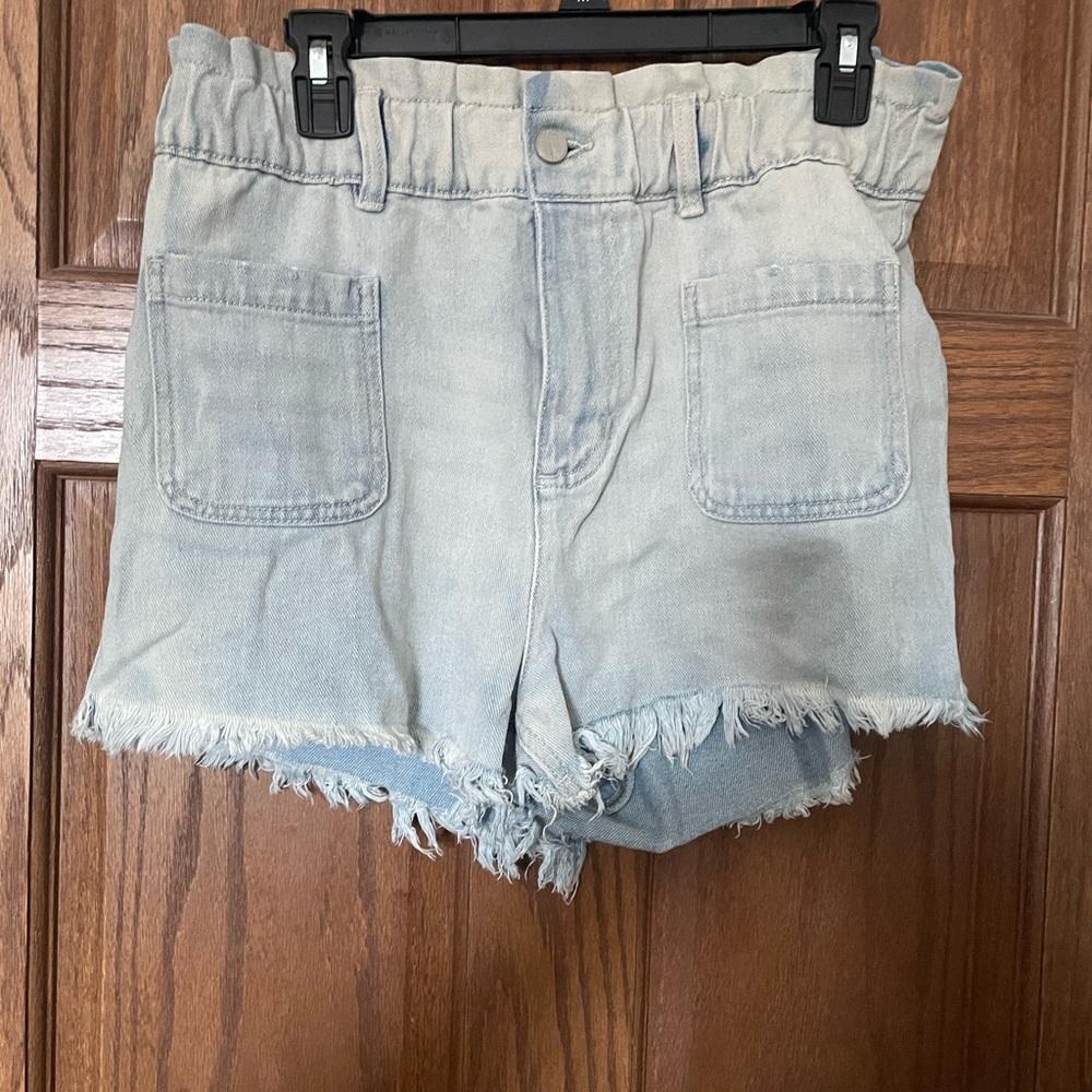 Ban Jara Jean Shorts Women's 29 Cut Off High Waisted Boho Paper Bag Raw Hem